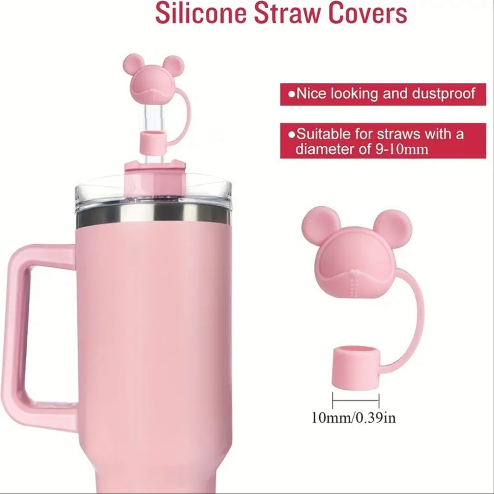 Straw Cover, Disney Mickey Mouse, Pink, NEW - Picture 2 of 6
